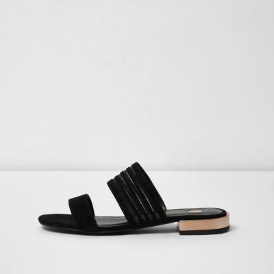 Black double strap sandal